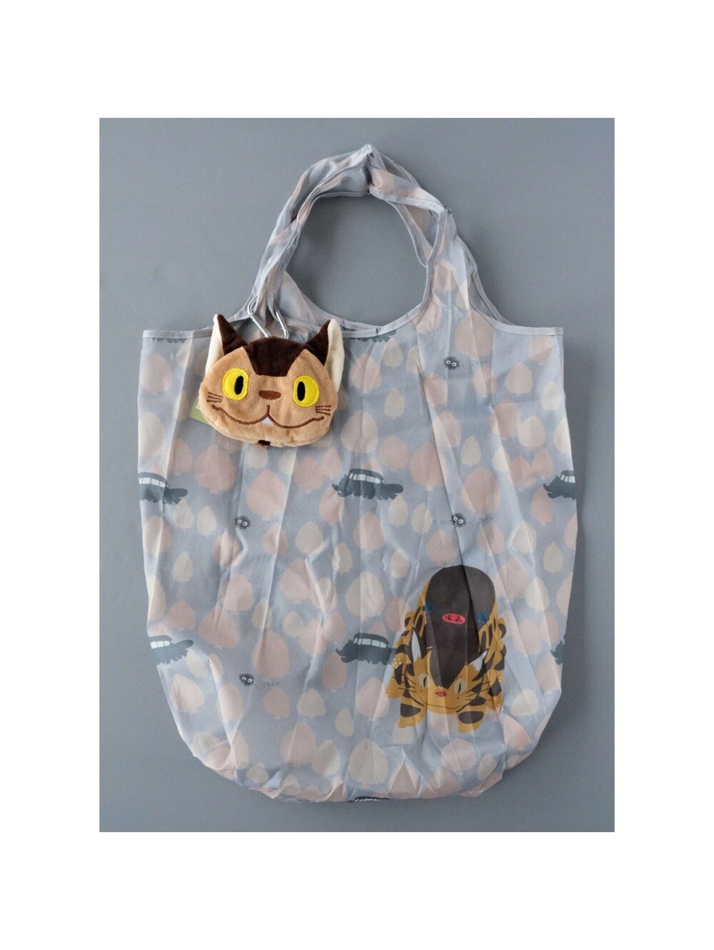 My Neighbor Totoro Cat Bus Reusable Shopping Tote Bag Plush Pouch NWT